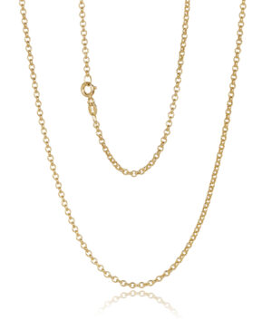 70HVR059/1 Hollow Round 2.10mm Belcher Chain, 50cm.