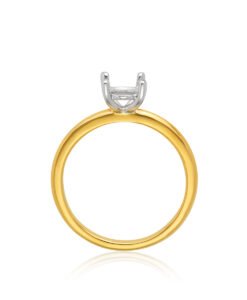 061-00055 18YW 4 Claw Solitare 1ct Oval Centre Set in 4 Claws - Yellow Gold Band, White Gold Settings