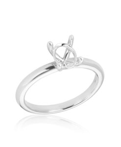 061-00175 18WG 4 Claw Solitaire 1.50ct Oval Centre Set in 4 Claws - White Gold Band, White Gold Settings