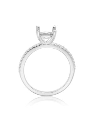 061-00358 18WG Lab Grown RBC 20 = 0.20ct F/G VS Claw Set Semi Mount – Take 2.00ct Oval 4 Claw Ctr Stone