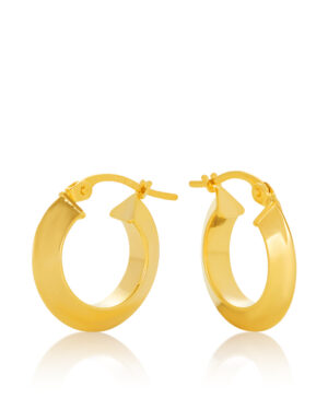 10OBC453-99 9Y Knife Edge High Polished Hoop Earring 10mm Diameter