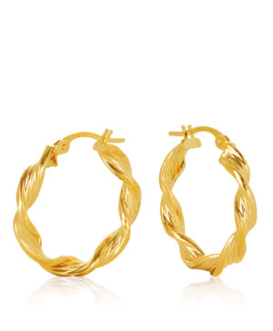 15OBC023-99 9Y Fancy Elongated Twist 15mm Hoop
