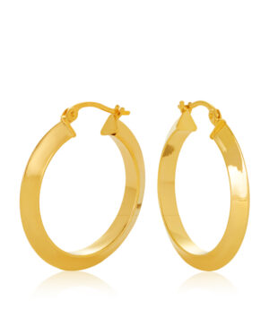 20OBC453-99 9Y Knife Edge Plain Hoop Earring, 20mm.