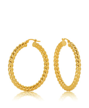 30OBC877-99 9Y Fancy Twist Hoop Earring, 30mm.