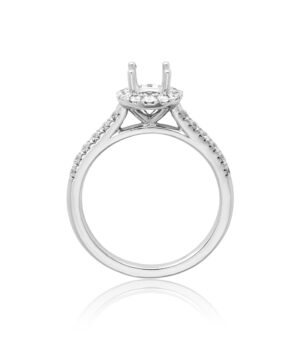 061-00273 18W RBC 24 = 0.40ct Lab grown F/G VS Claw Set Halo Semi Mount To Take 0.50ct RBC Ctr Stone