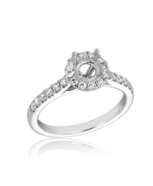 061-00273 18W RBC 24 = 0.40ct Lab grown F/G VS Claw Set Halo Semi Mount To Take 0.50ct RBC Ctr Stone