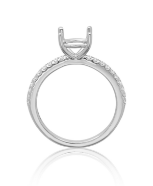 061-00375 18WG RBC 20 = 0.20ct Lab Grown F/G VS Claw Set Semi Mount - To Take 1.50ct Round 4 Claw Ctr Stone