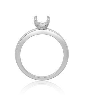 061-00379 18WG Lab Grown RBC 12 = 0.05ct F VS 4 Claw Solitaire With Hidden Halo - To Take 1ct Oval Ctr Stone
