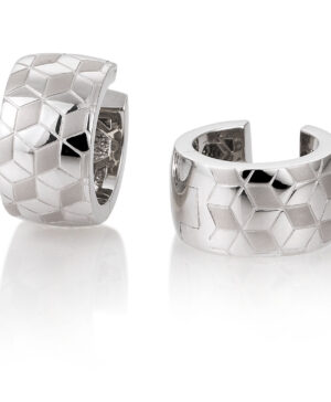 06/60718-0 925/- Rhodium Silver Breuning Hinged Earrings