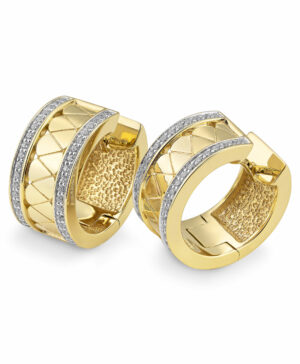 06/61150 375/- Bruning Earrings Dia. 0,418 Ct. H/si