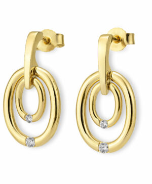 11/03137-0 375/- Yel Breuning Earrings Dia. 0,15 Ct. H/si