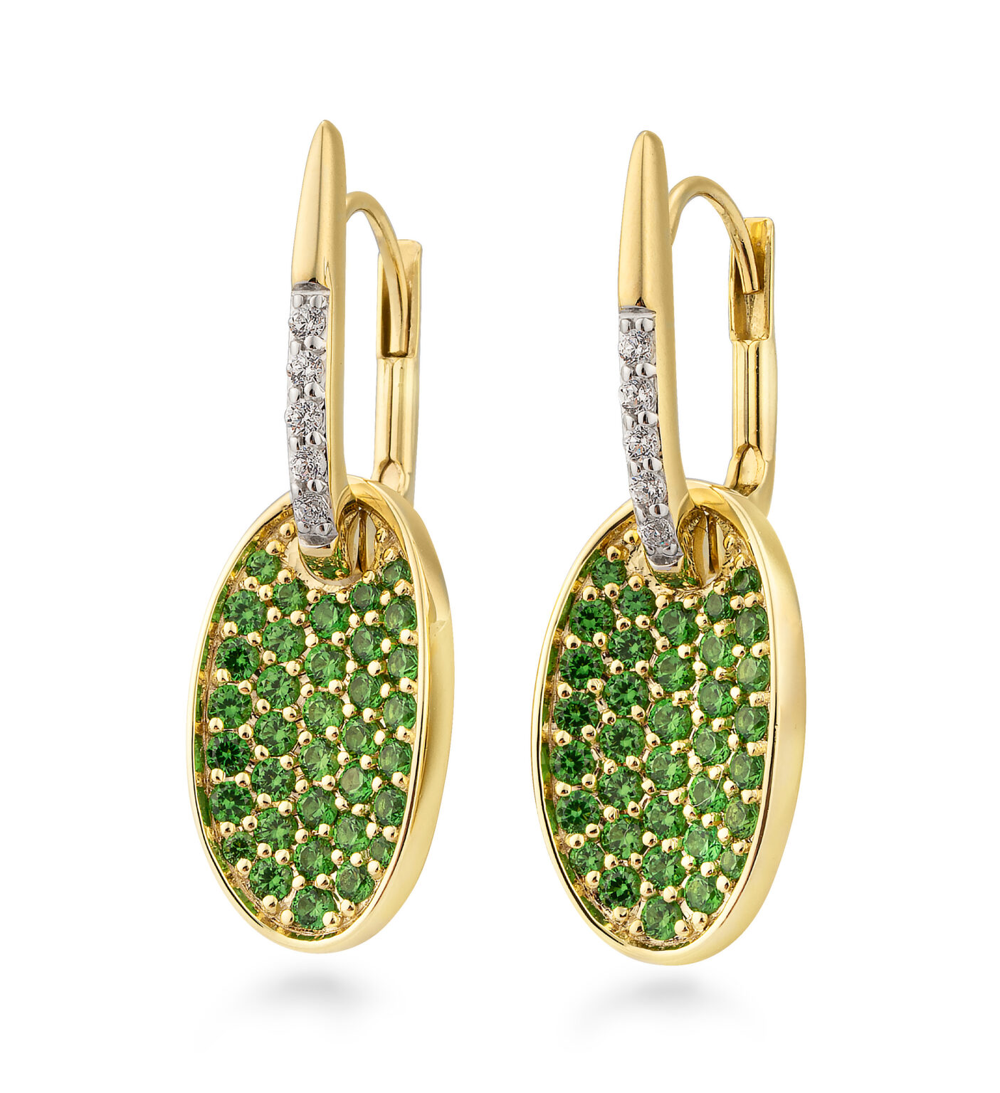 11/03142-0 375/- Bic Breuning Earring - g.tsavorite/BRILL. 0,075 Ct. H/si