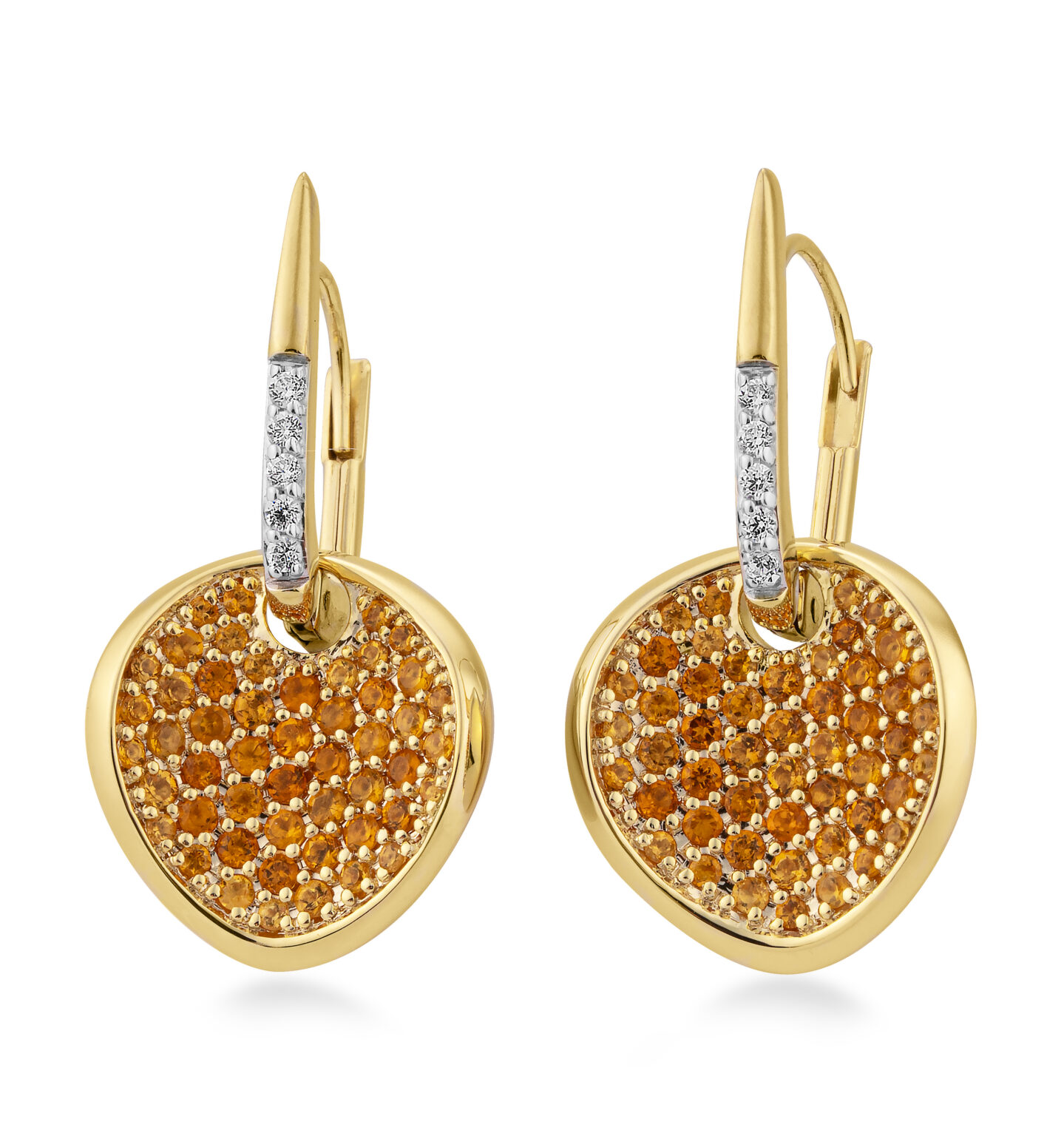 11/03145-0 375/-Bic Breuning Earring g.citrine/BRILL. 0,075 Ct. H/si