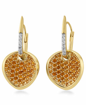 11/03145-0 375/-Bic Breuning Earring g.citrine/BRILL. 0,075 Ct. H/si