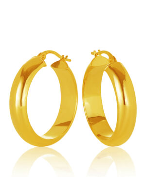 20OBC142/99 9Y Concave Plain Hoop Earring, 20mm Diameter.