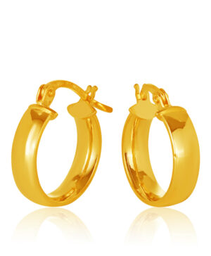 10OBC455-99 9Y Plain Rounded Sides Flat 4mm Wide, 10mm Diameter Hoop.