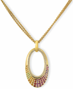 31/04722-0 375/- Yellow Breuning Pendant Rhodolith/dia. 0,264 Ct. H/si