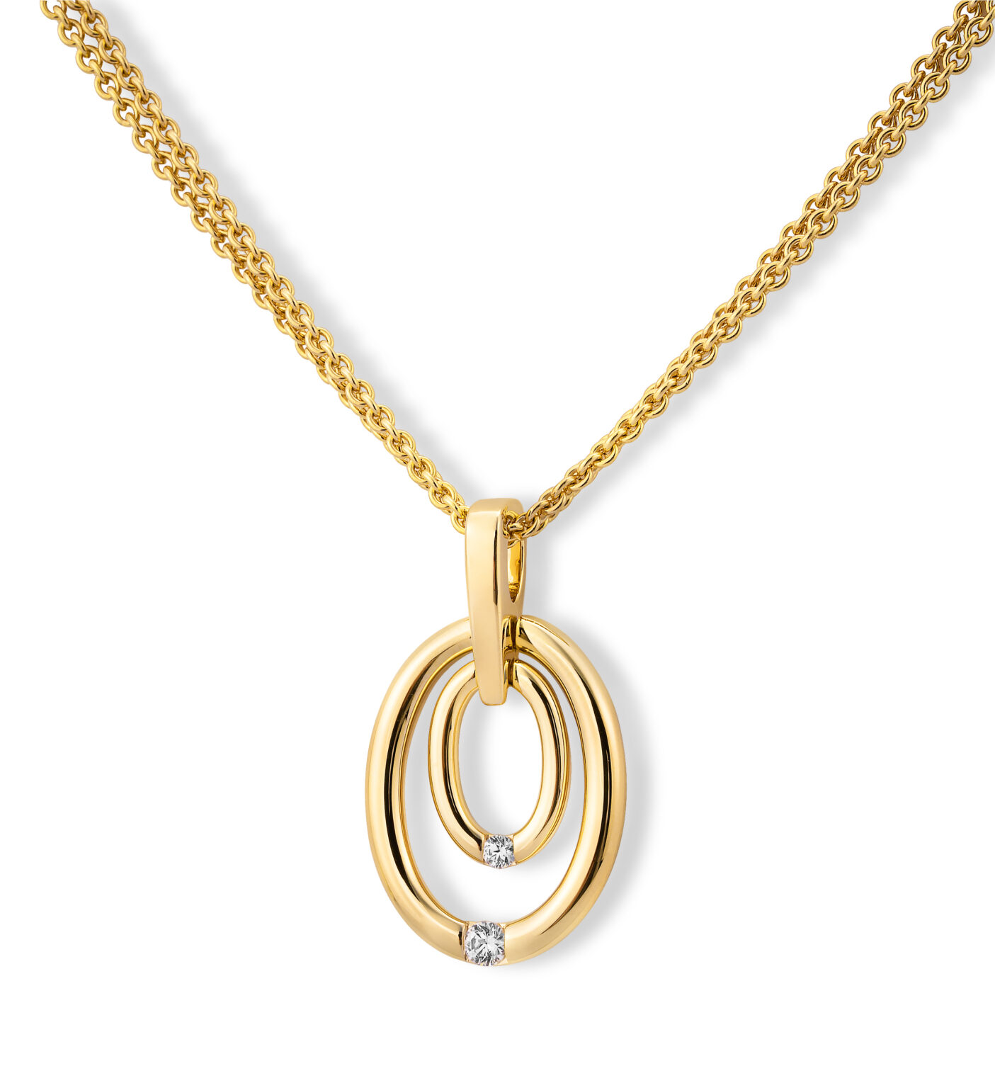 31/04739-0 375/- Yellow Breuning Pendant Diamond 0.085 Ct H/si