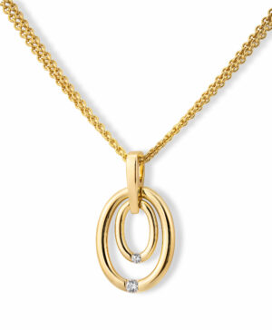 31/04739-0 375/- Yellow Breuning Pendant Diamond 0.085 Ct H/si