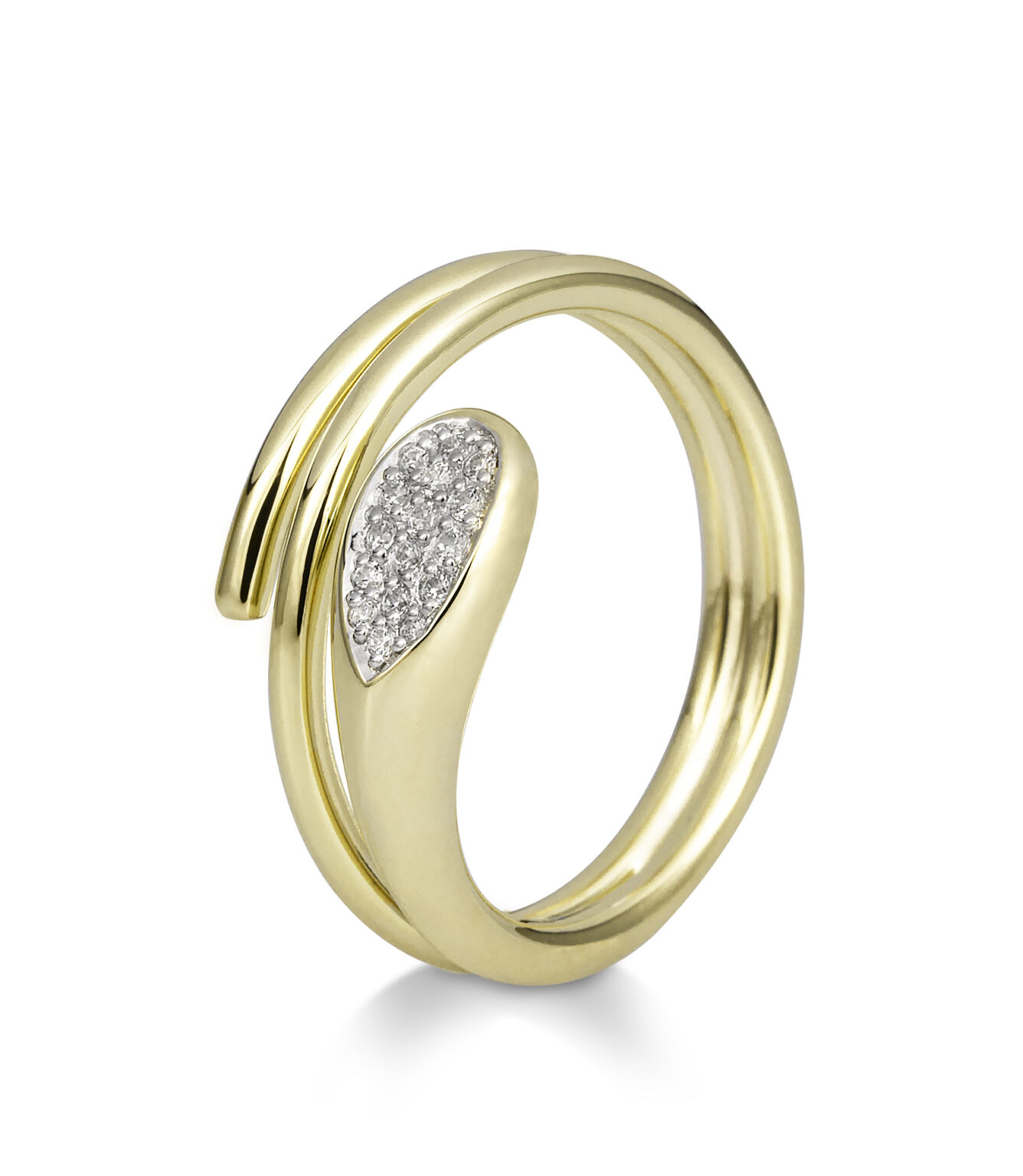 41/06030 375/- Bic Breuning Ring Diamond 0,094 Ct. H/si