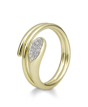 41/06030 375/- Bic Breuning Ring Diamond 0,094 Ct. H/si