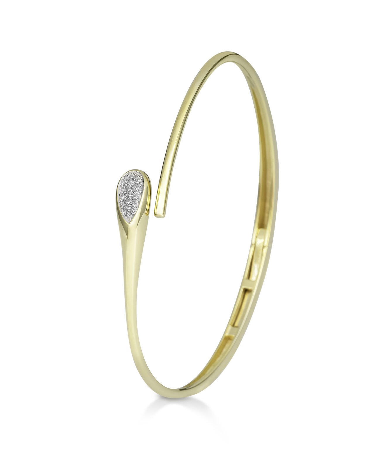 51/00970 375/- Bic Breuning Hinged Bangle Diamond 0,126 Ct. H/si