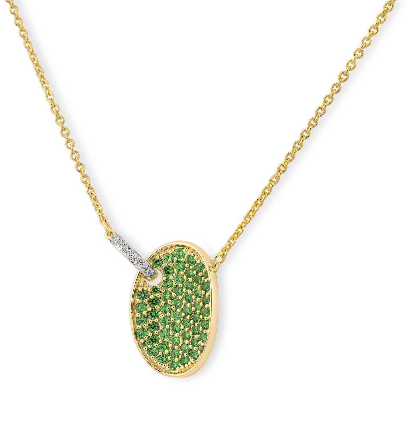 61/01538-0 9YW Breuning NECKLET - g.tsavorite/BRILL. 0,045 Ct. H/si