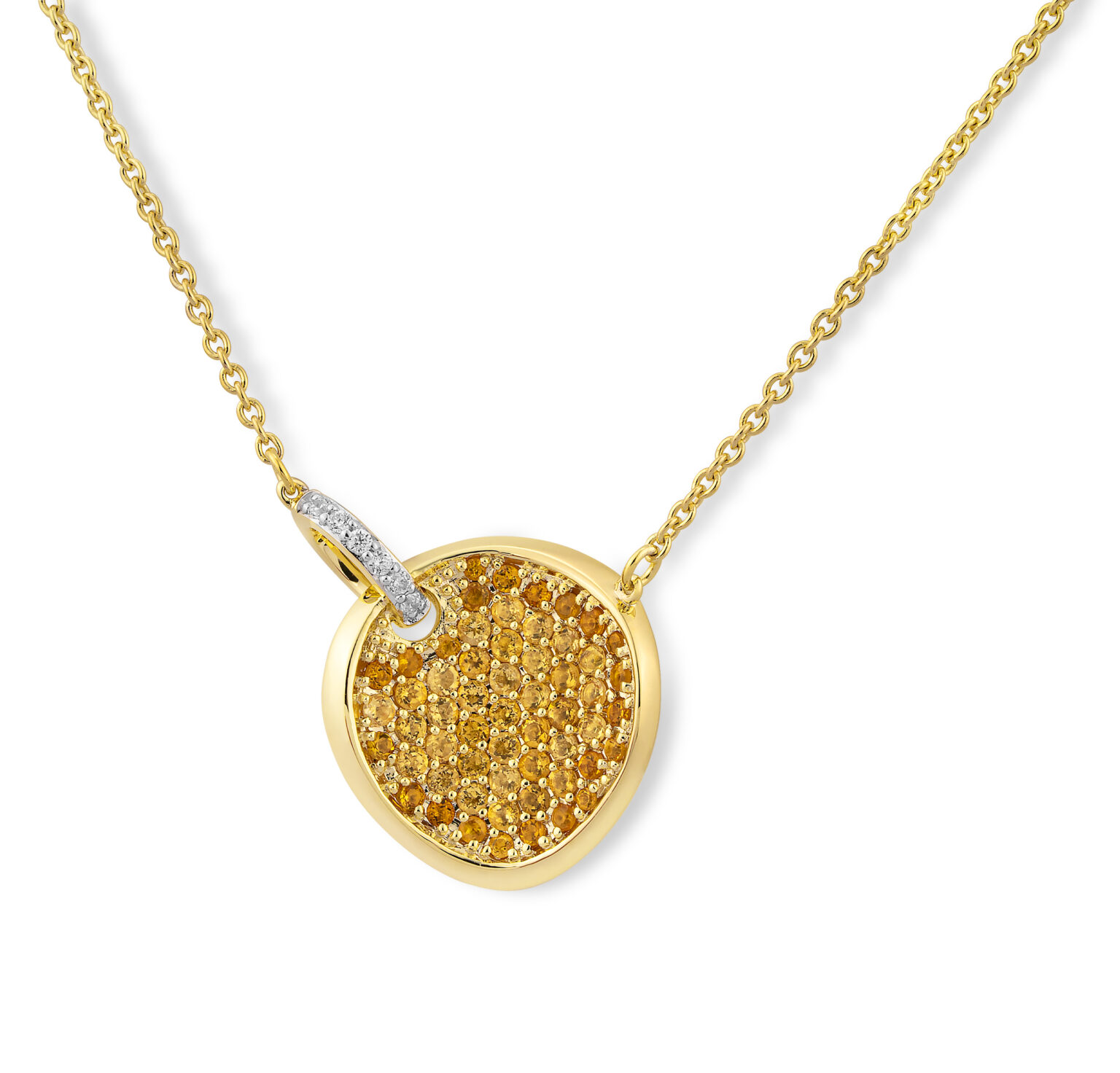 61/01539-0 9KW Breuning Necklace E.citrin/dia. 0,045 Ct. H/si