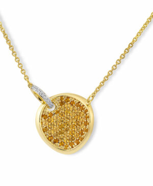 61/01539-0 9KW Breuning Necklace E.citrin/dia. 0,045 Ct. H/si