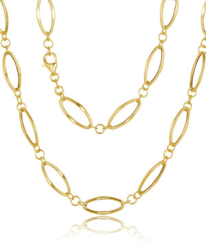 HVX847/4 18Y Elongated Almond Style Fancy Collier Necklace, 45cm
