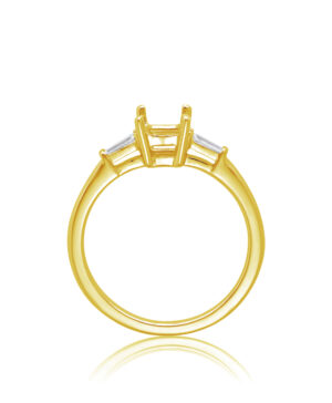 061-00123 18Y RBC 2 = 0.10ct F/G VS Semi Mount With Tapered Baguette Side Stones - To Take 1ct Emerald Cut Ctr.