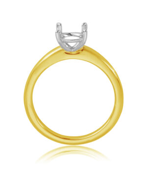 061-00387 750/- Yel-White Gold 4 Claw Solitaire To Take 1.00ct Centre Ring Mount