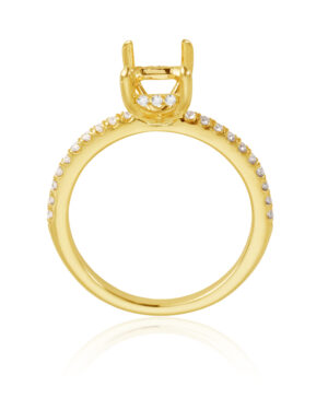 Lab Grown RBC 34 = 0.25ct F/G VS Claw Set Semi Mount - To Take 1.50ct Radiant Claw Str Stone With Hidden Halo