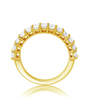 081-00208 750/- Yellow Lab Grown Emerald Cut 13 = 1.80ct F/G VS Claw Set Wedding Band