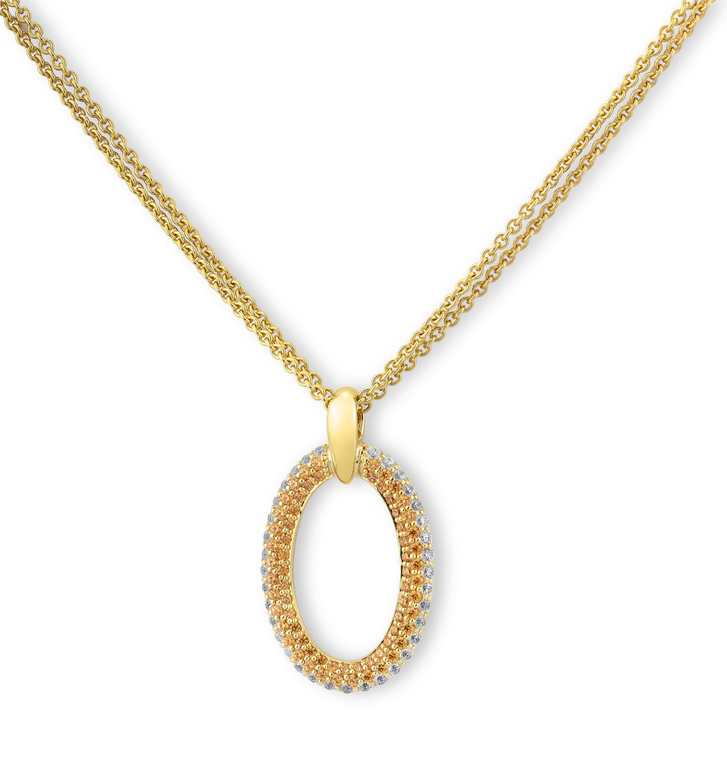 31/047520 375/- Yellow Diamond Cognac 1,113ct Oval Pendant