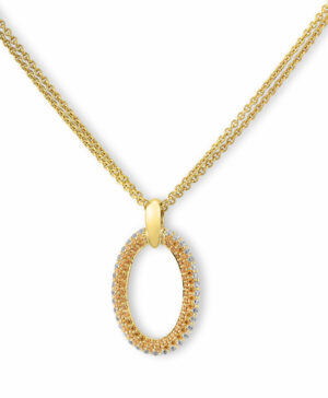 31/047520 375/- Yellow Diamond Cognac 1,113ct Oval Pendant