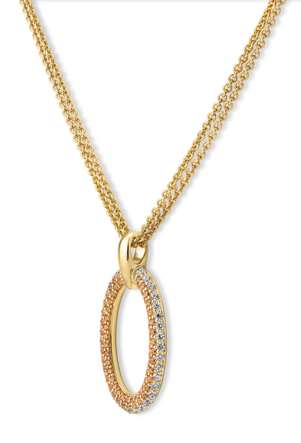 31/047520 375/- Yellow Diamond Cognac 1,113ct Oval Pendant