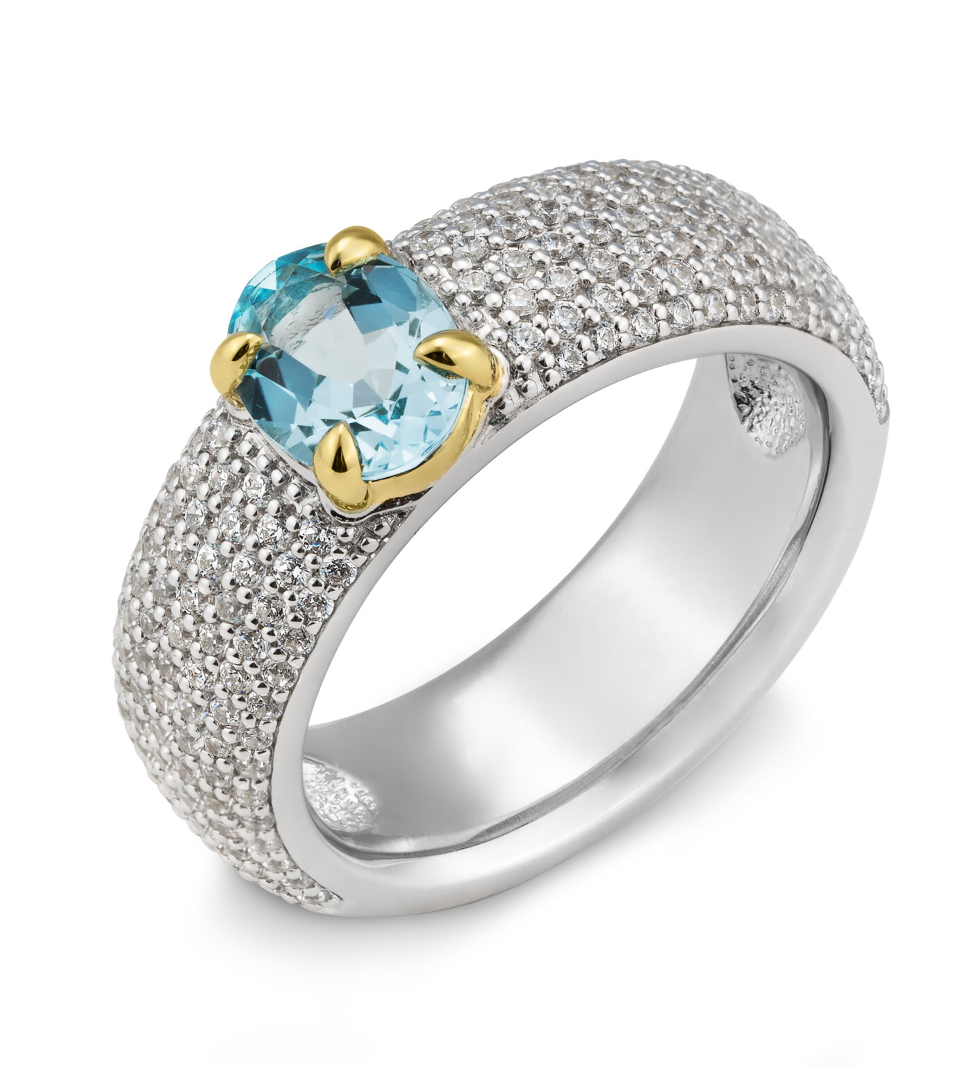 Blue Topaz/dia. 1,17 Ct. H/si