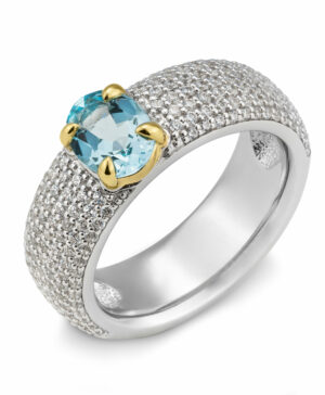 Blue Topaz/dia. 1,17 Ct. H/si