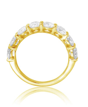 4335W-585/-Yellow Gold Lab Grown RBC 8 = 2.50ct F/G VS Shared Claw Wedder