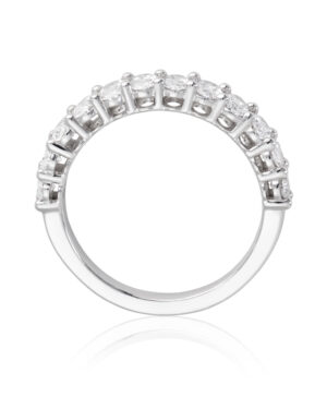 Lab Grown Oval 12 = 1.20ct F/G VS Claw Set Wedding Band - Size "M"