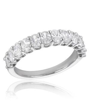 Lab Grown Oval 12 = 1.20ct F/G VS Claw Set Wedding Band - Size "M"