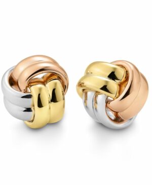 04036985 Breuning Silver Tri Colour Triple Overlapping Stud Earring