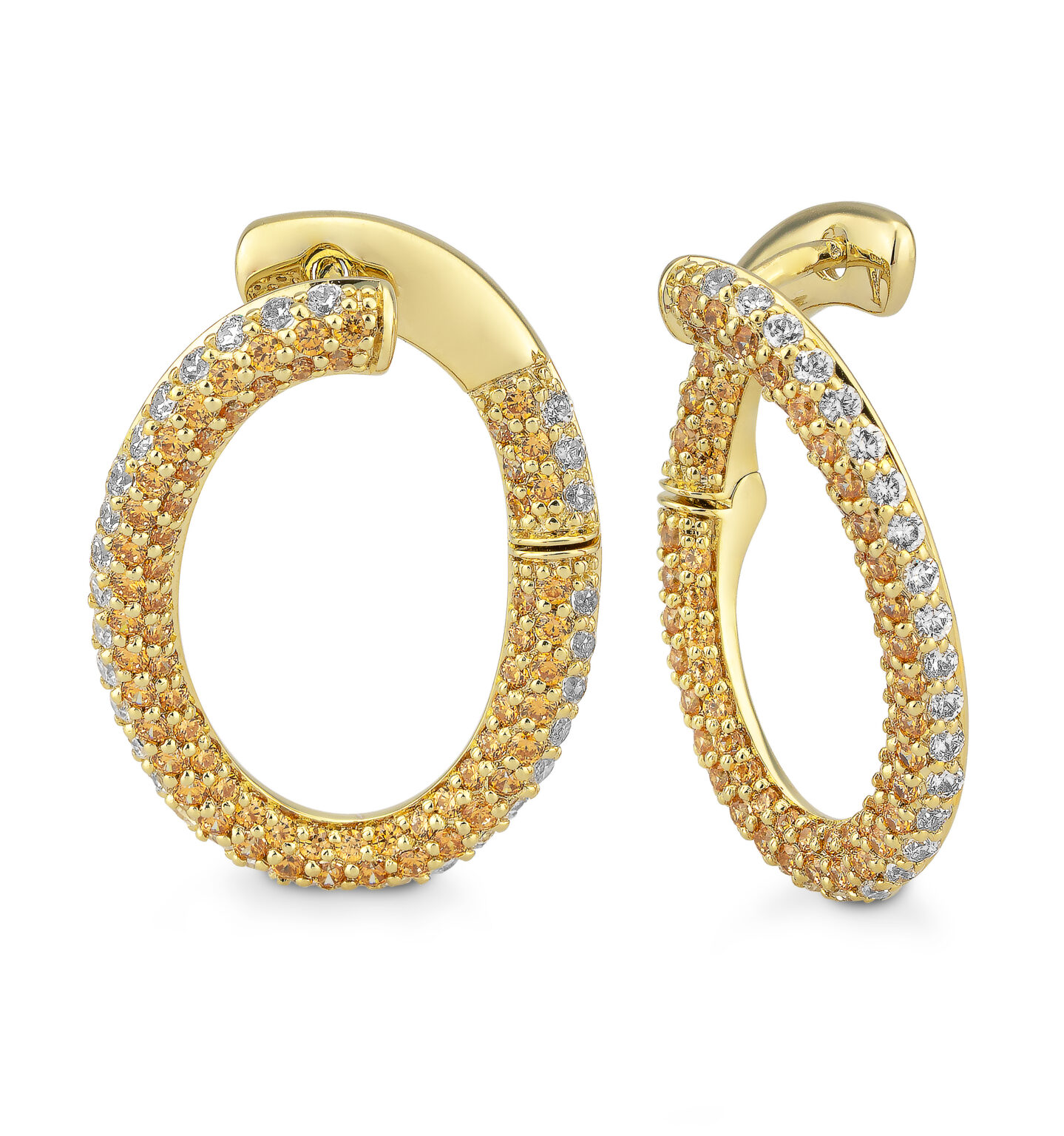 06/611510 375/- Yellow Earring - Dia. Cognac 1,679 Ct.