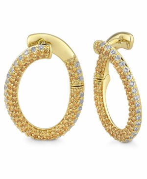 06/611510 375/- Yellow Earring - Dia. Cognac 1,679 Ct.