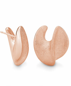04/03704 925/- Rose Gold Plated Icematt Style Mesh Finish Wave Earring