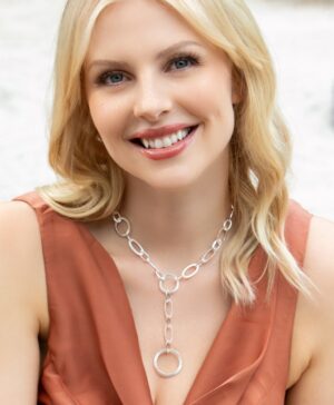 43561 Necklace Modern Elegance 925/- sterling silver with polished and brushed surface