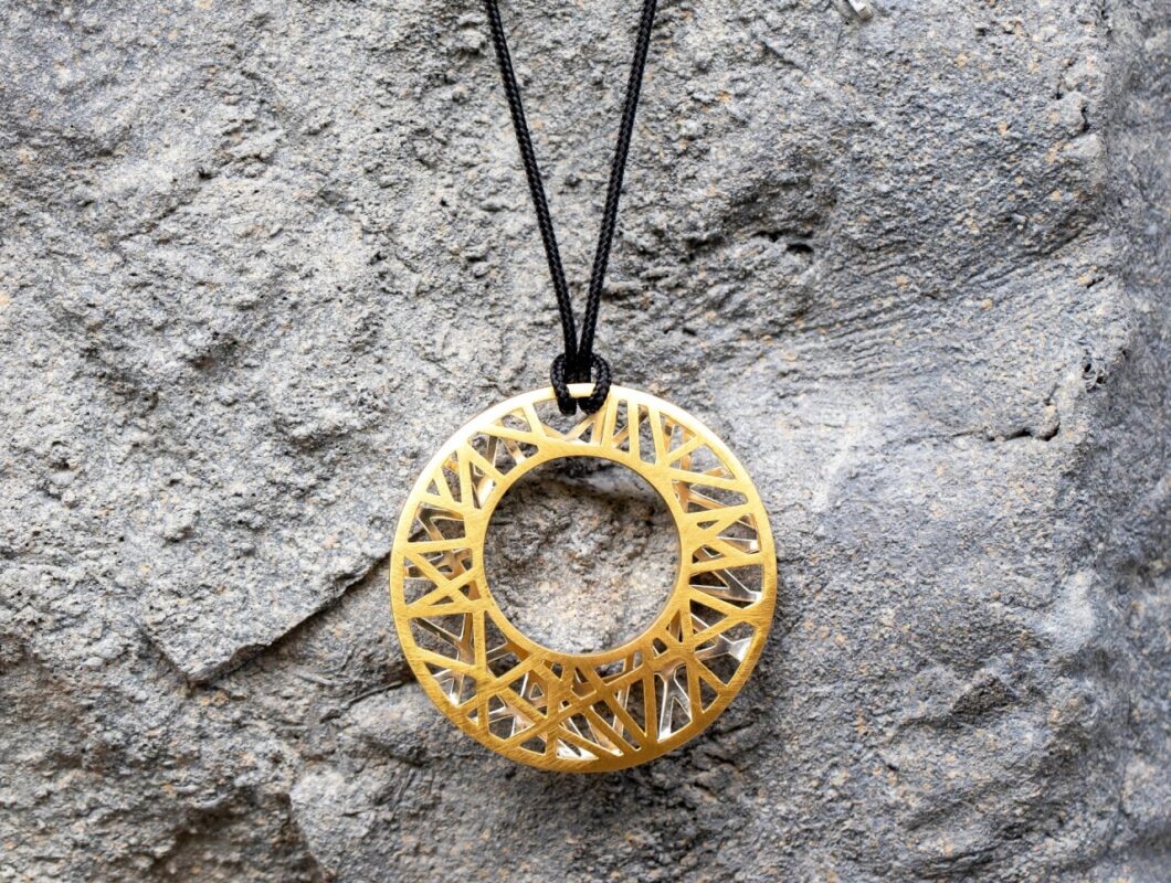 44130 Pendant Bird Nest Collection Partly gold-plated 925/- sterling silver with scratch matt surface