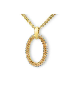 31/047520 375/- Yellow Diamond Cognac 1,113ct Oval Pendant
