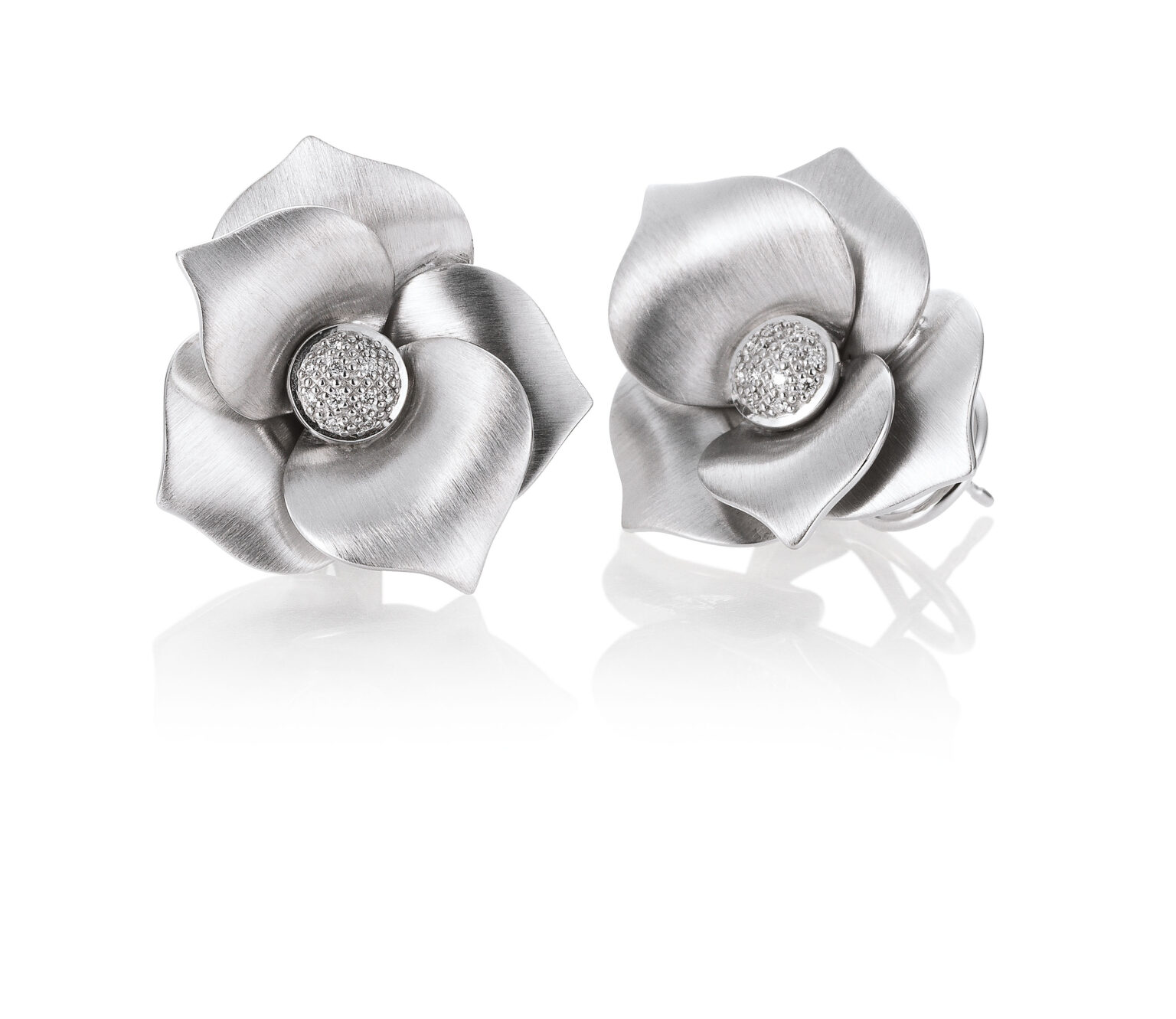 01/05567-0 925/- Rhodium Plated Diamond Earrings